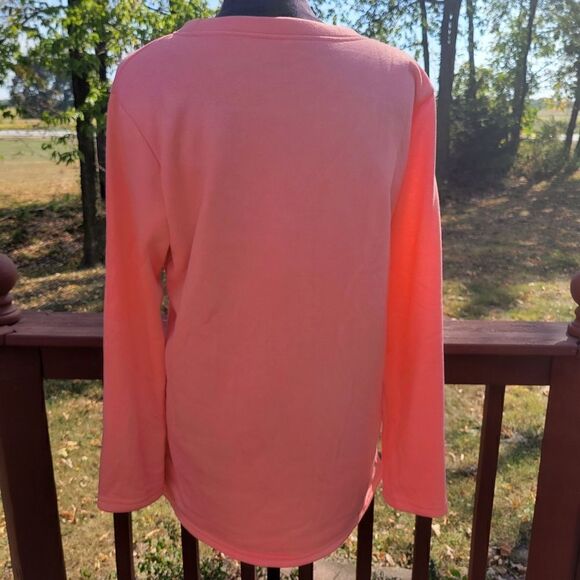 Women's Pink Fleece Lined Long Sleeve Pullover Sweatshirt Sz XL - Picture 4 of 12
